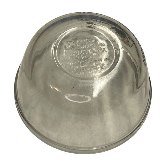 Anchor Hocking Clear Floral Print Glass Round Mixing Bowl 1. Qt for Kitchen - Picture 6 of 8
